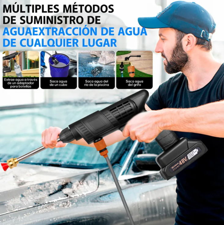 TUBOWASH PRO - HIDROLAVADORA PORTÁTIL 48V (2 Baterías)